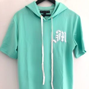 Mens Short Sleeve Hoodie Shirt